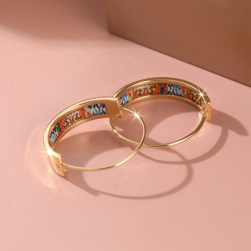 Vintage Boho C-Shaped Enamel Earrings